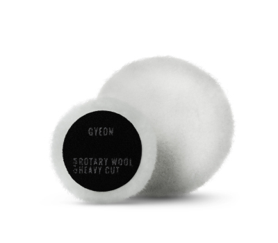 Gyeon Q²M Rotary Wool Heavy Cut Pads - Білий хутряний різальний круг (2 шт), 80 mm