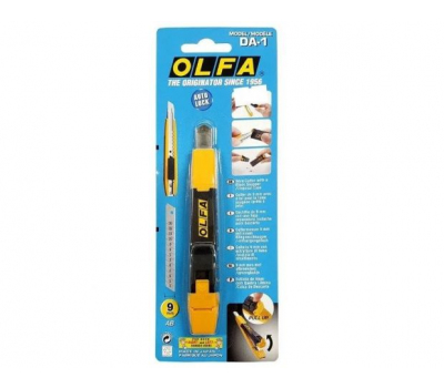 Нож OLFA DA-1 с автоматическим механизмом фиксации и контейнером для сегментов лезвий 9 mm