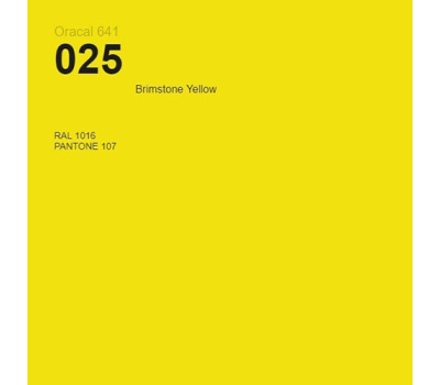 Oracal 641 025 Matte Brimstone Yellow 1.26 m