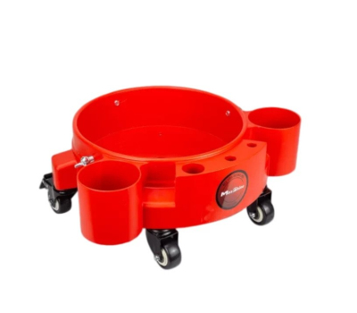 MaxShine Rolling Bucket Dolly Red - Тележка для ведра на колесах с органайзером
