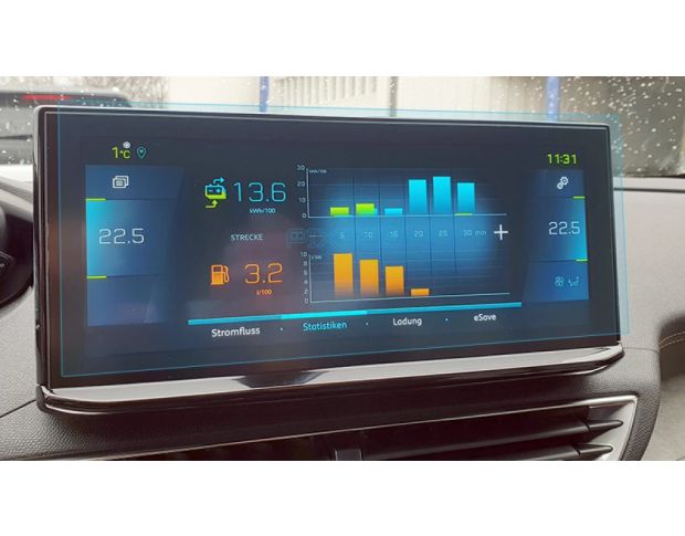 Защитное стекло Pixsel на монитор PEUGEOT 5008 11.5“ 2020 - 2024 (гибридное глянец)