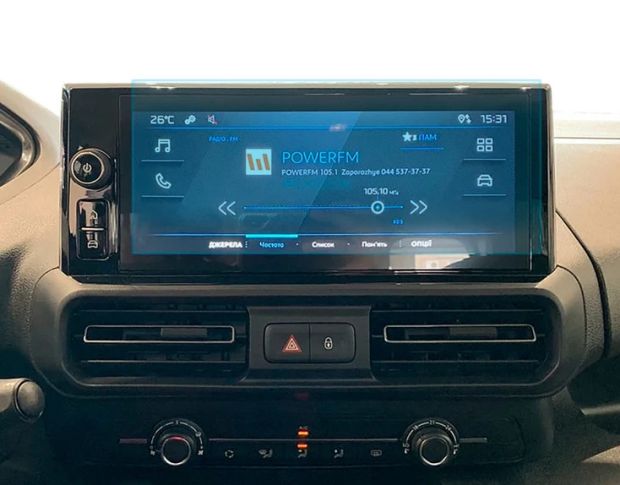 Защитное стекло Pixsel на монитор PEUGEOT RIFTER 11.1“ 2024 - (гибридное глянец)