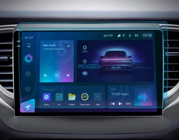 Защитное стекло Pixsel на монитор TEYES CC4 PRO 2K 9“ (гибридное мат)