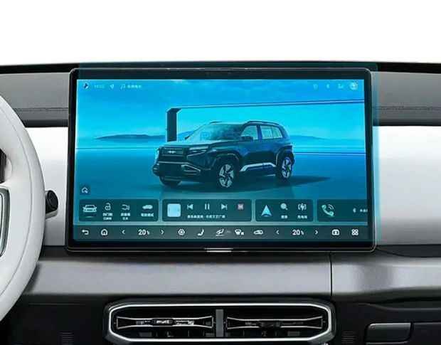 Защитное стекло Pixsel на монитор BYD LEOPARD 3 16.3“ 2024 - (гибридное мат)