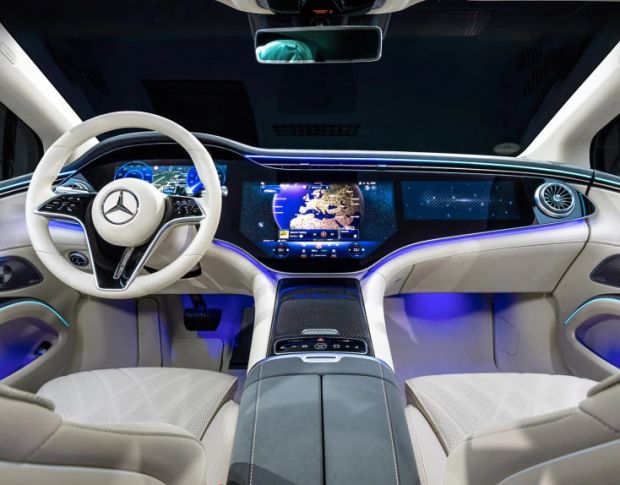 Защитное стекло Pixsel на широкий (две части) монитор MERCEDES BENZ EQS 49.1“ 2022 - (гибридное глянец)