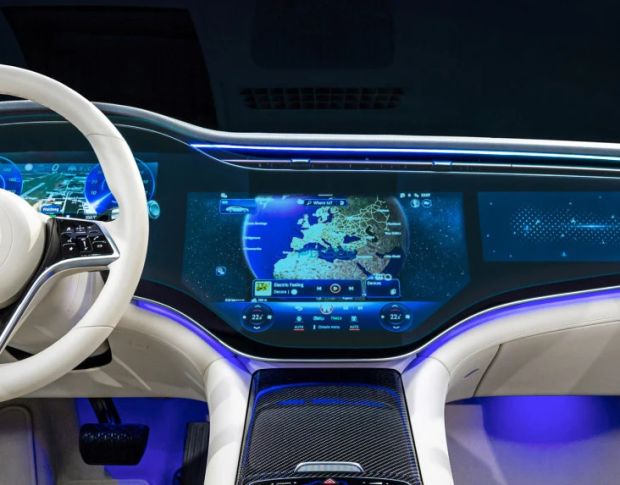 Защитное стекло Pixsel на широкий монитор MERCEDES BENZ EQS 49.1“ 2022 - (гибридное мат)