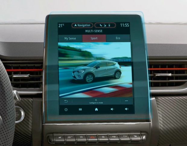 Защитное стекло Pixsel на монитор RENAULT CAPTUR 11.6“ 2024 - (гибридное мат)