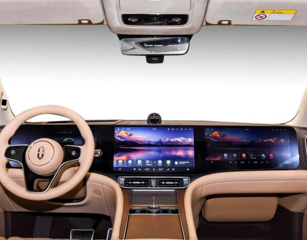 Защитное стекло Pixsel на широкий (две части) монитор AITO M9 50.4“ 2024 - (гибридное мат)