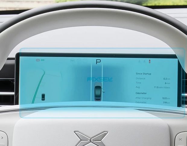 Защитное стекло Pixsel на приборную панель XPENG G6 10.9“ 2025 - (гибридное глянец)