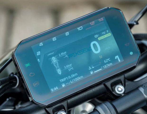 Захисне скло Pixsel на спідометр мотоцикла CFMOTO 675NK 2024+ 6.8“ (гібридне глянець)