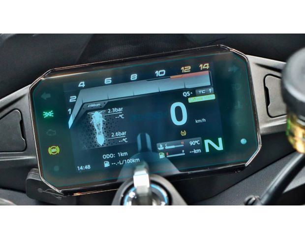 Защитное стекло Pixsel на спидометр мотоцикла CFMOTO 675SR-R 2024+ 6.8“ (гибридное глянец)