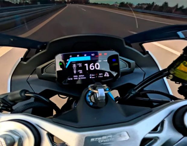 Защитное стекло Pixsel на спидометр мотоцикла CFMOTO 675SR-R 2024+ 6.8“ (гибридное глянец)