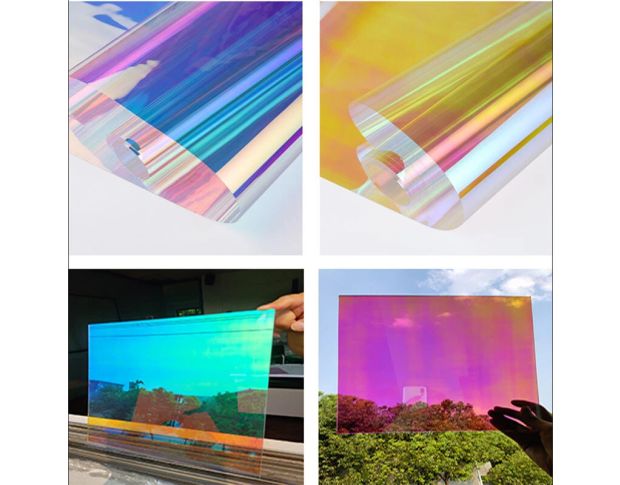 Декоративна дихроїчна плівка хамелеон Rainbow Blue 1.38 m