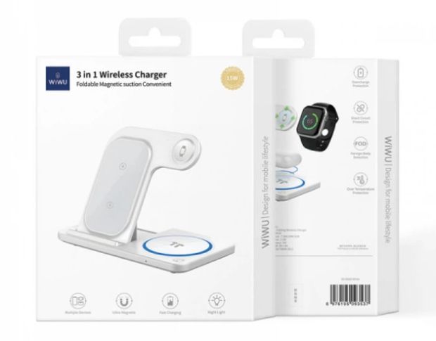 WiWU Wi-W020 Foldable Magnetic Station Wireless Charger 3in1 - Бездротовий зарядний пристрій