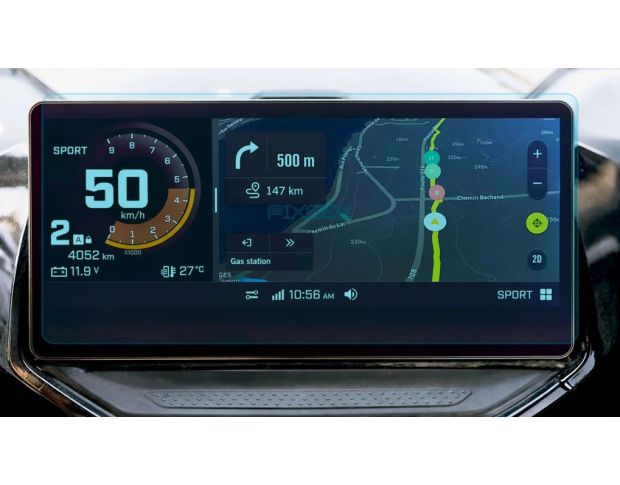 Защитное стекло Pixsel на монитор BRP CAN-AM MAVERICK R MAX 10.25“ 2025 + (гибридное глянец)