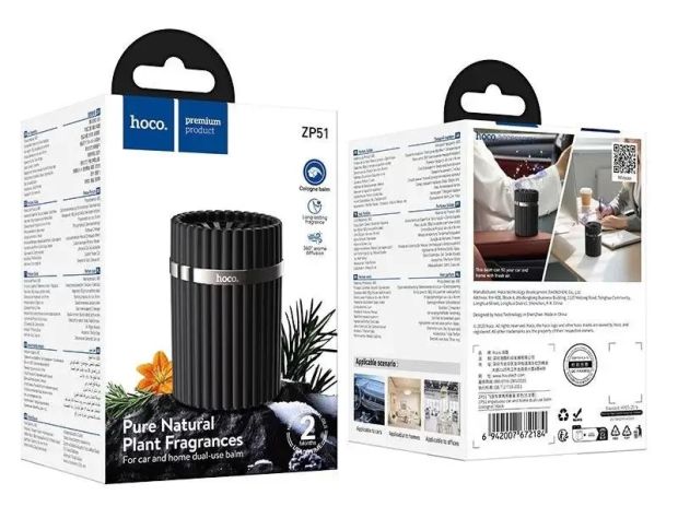 HOCO ZP51 Impetuoso Car And Home Dual-Use Balm Cologne Black - Ароматизатор-бальзам