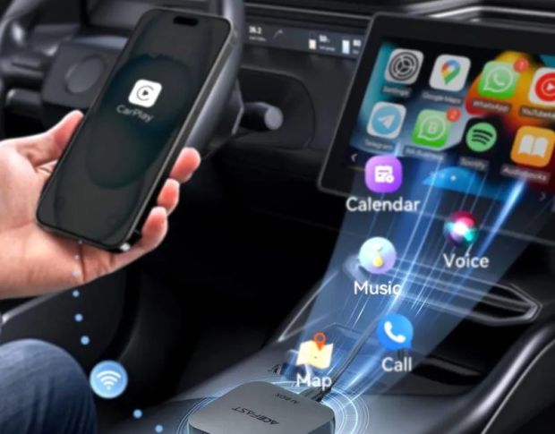 ACEFAST QC2 Wireless Adapter for Car Grey - Автомобильный беспроводной адаптер