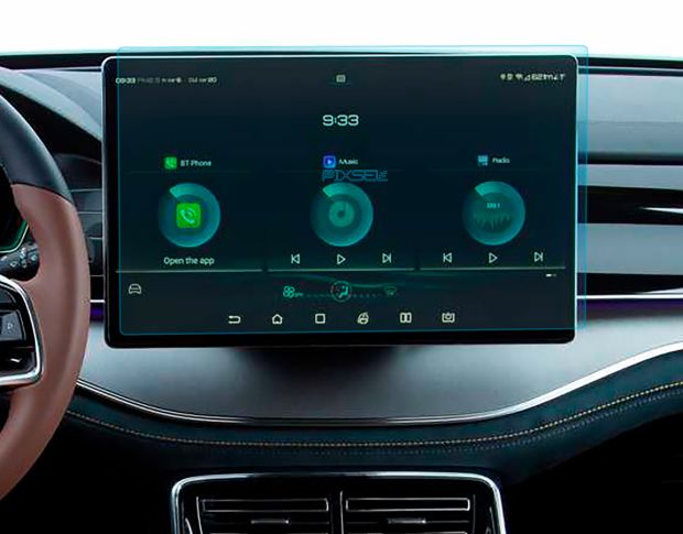 Защитное стекло Pixsel на монитор BYD TANG EV 16.3“ 2022 - (гибридное мат)