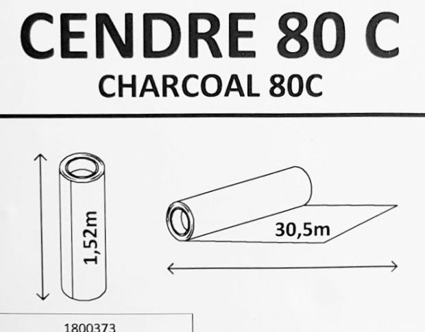 Solar Screen Cendre Charcoal 80 С 1.524 m