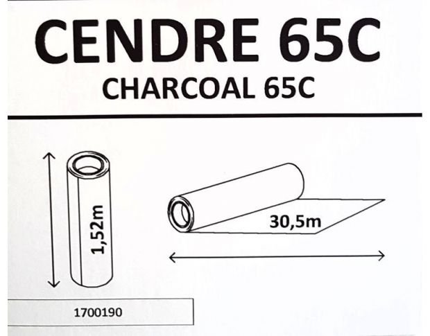 Solar Screen Cendre Charcoal 65 С 1.524 m