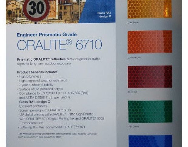 Каталог светоотражающих призматических пленок Oralite 6710 Engineer Prismatic Grade