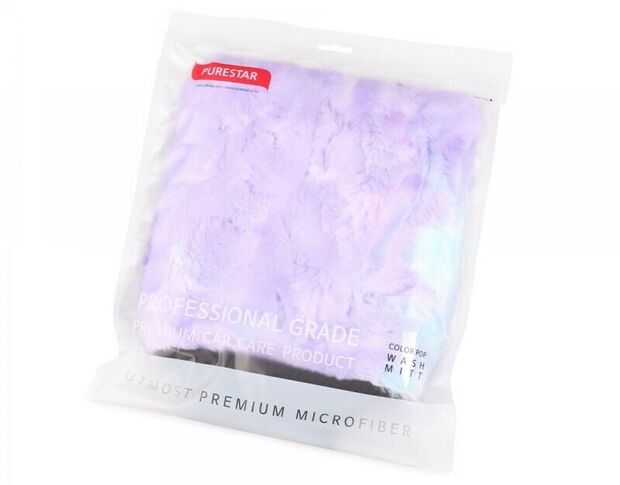 PURESTAR Color-pop wash mitt - М'яка плюшева рукавиця для миття, бузкова 20 x 25 cm