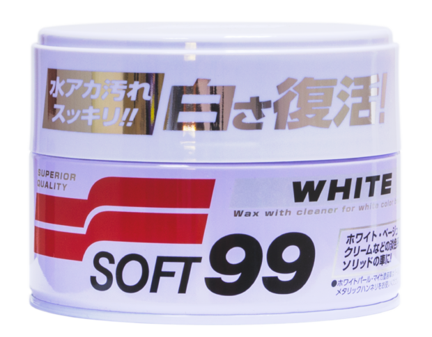 Soft99 White Super Wax - Очищающий воск для белых автомобилей, 350 g