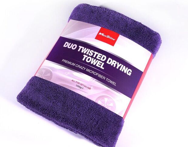 MaxShine Duo Twisted Loop Microfiber Drying Towel - Мікрофібровий рушник з оверлоком, фіолетовий 60 х 90 cm