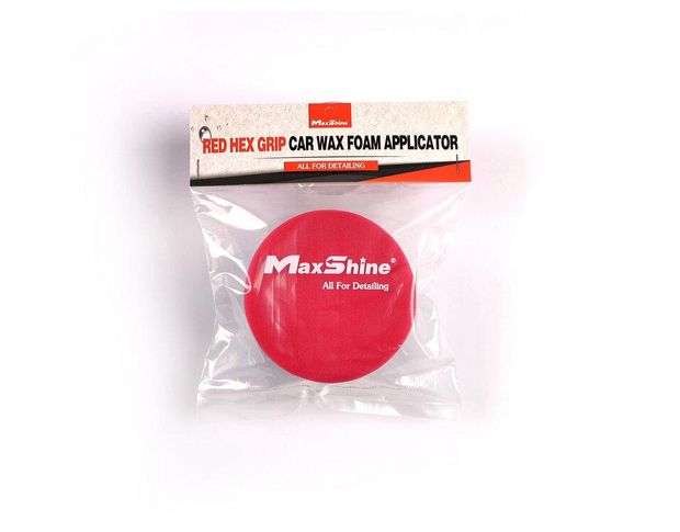 MaxShine Red Hex Grip Car Wax Foam Applicator - Аппликатор для нанесения восков 10.5 x 6 cm