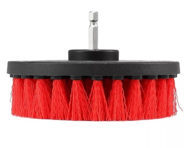 MaxShine M8 Drill Carpet Detailing Brush MS-DAB015 - Щітка-насадка на дриль для чищення текстилю, червона 125 mm