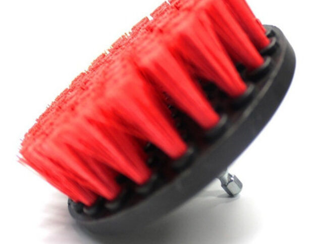 MaxShine M8 Drill Carpet Detailing Brush - Щетка-насадка на дрель для чистки текстиля, красная 105 mm