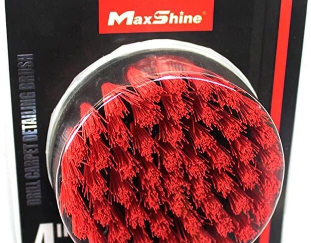 MaxShine M8 Drill Carpet Detailing Brush - Щітка-насадка на дриль для чищення текстилю, червона 105 mm
