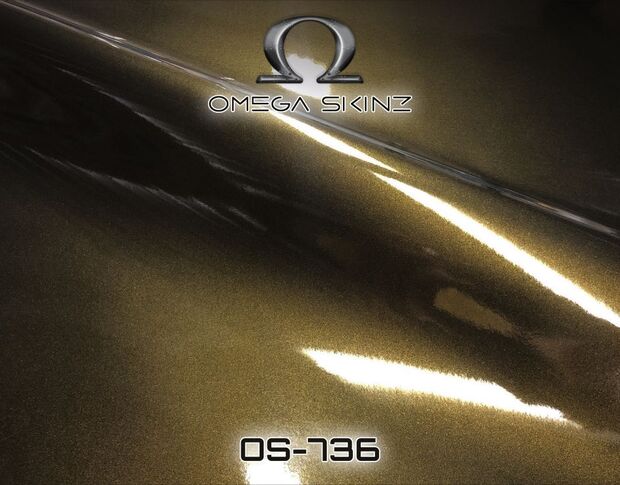 Omega Skinz OS-736 Fusion Tech - Коричнево-черная глянцевая металлик пленка  1.524 m