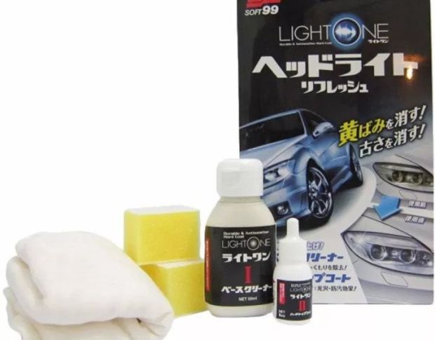 Soft99 Light One - Очиститель и защита пластиковых фар, 50/8 ml