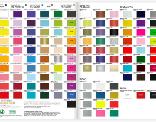 Каталог всіх серій плівок Siser Color Guide