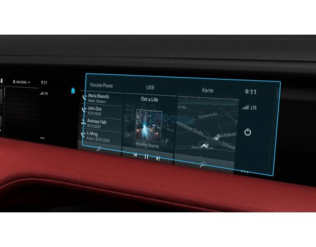 Захисне скло Pixsel для монітора пасажира PORSCHE TAYCAN - 12.3“ 2020 - (гібридне мат)