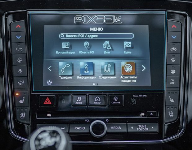 Захисне скло Pixsel для нижнього монітора INFINITI QX80 - 9“ 2018 - 2021 (гібридне глянець)