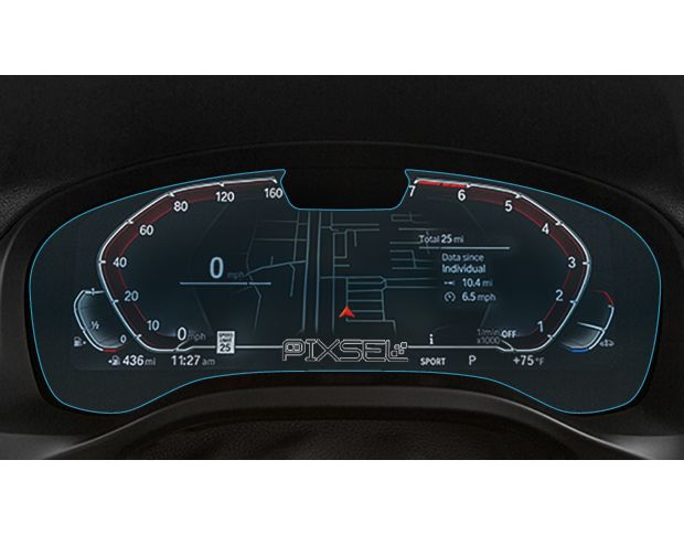 Захисне скло Pixsel для панелі приладів із камерою BMW iX3 - 14.3“ 2021 - (G08) (гібридне мат)