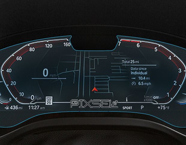 Захисне скло Pixsel для панелі приладів із камерою BMW iX3 - 14.3“ 2021 - (G08) (гібридне мат)