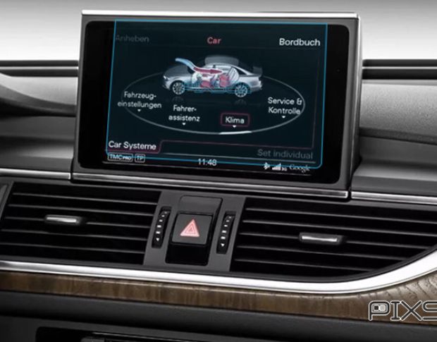 Защитное стекло Pixsel на монитор AUDI A6 / S6 / RS6 - 7.7“ 2011 - 2014 (гибридное мат)