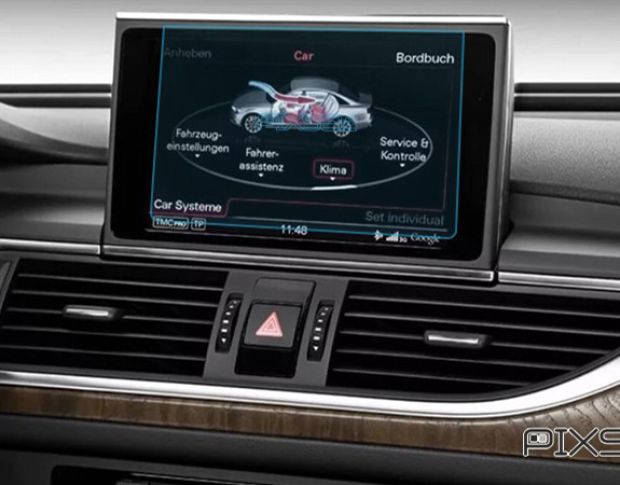 Защитное стекло Pixsel на монитор AUDI A6 / S6 / RS6 - 7.7“ 2015 - 2018 (гибридное глянец)