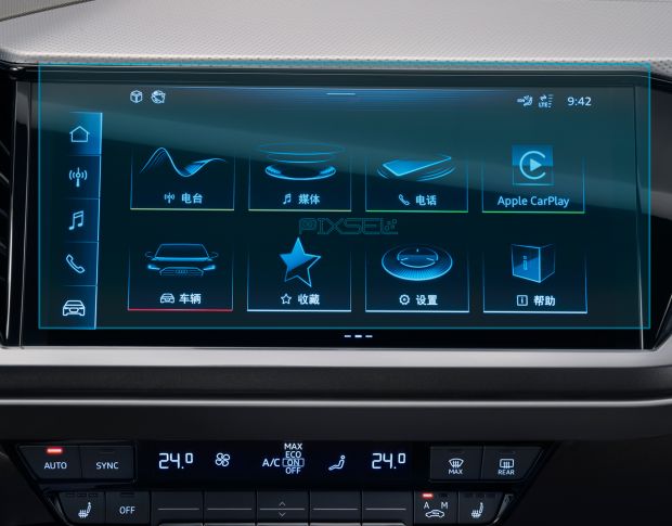 Защитное стекло Pixsel на монитор AUDI Q5 E-Tron - 12.4“ 2022 - (гибридное мат)