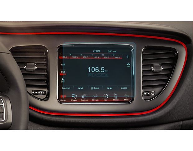Защитное стекло Pixsel на монитор DODGE DART - 8.2“ 2013 - 2016 (гибридное глянец)
