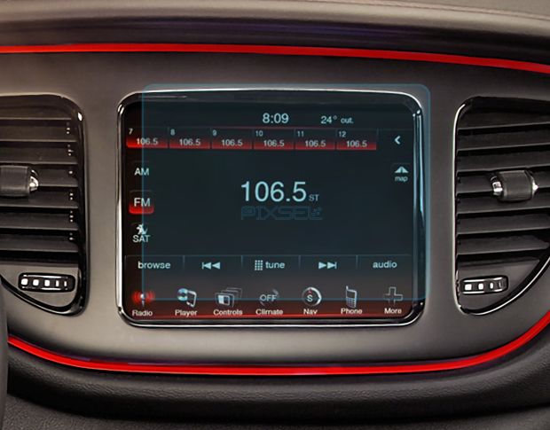 Защитное стекло Pixsel на монитор DODGE DART - 8.2“ 2013 - 2016 (гибридное глянец)
