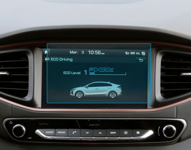 Защитное стекло Pixsel на монитор HYUNDAI IONIQ - 7“ 2017 - 2019 (гибридное глянец)