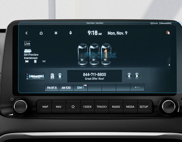 Захисне скло Pixsel на монітор HYUNDAI KONA - 11.2“ 2021 - 2023 (гібридне мат)