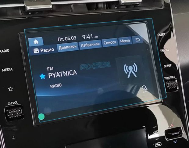 Защитное стекло Pixsel на монитор HYUNDAI TUCSON - 8.9“ 2020 - 2023 (гибридное мат)