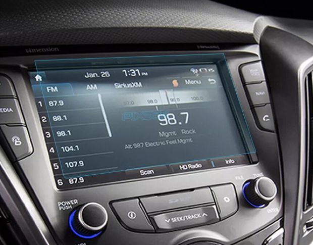 Захисне скло Pixsel на монітор HYUNDAI VELOSTER - 6.9“ 2011 - 2018 (гібридне глянець)