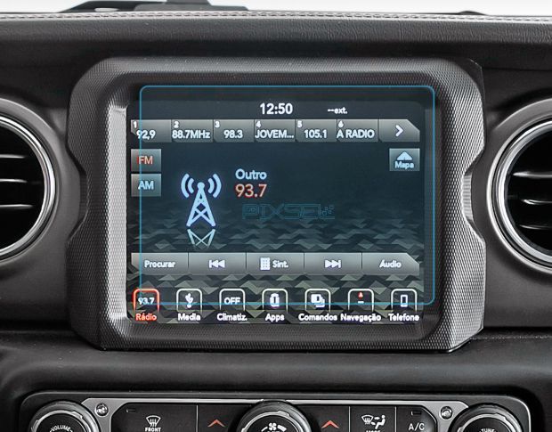 Захисне скло Pixsel на монітор JEEP WRANGLER - 8.2“ 2018 - (гібридне глянець)