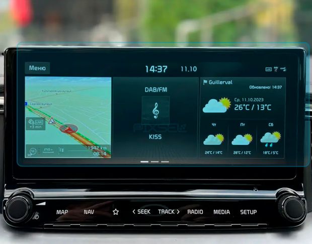 Захисне скло Pixsel на монітор KIA PROCEED - 10.9“ 2019 - (гібридне глянець)